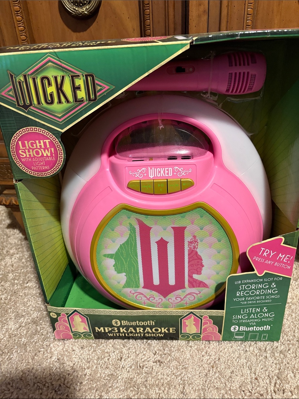 Wicked Pink Bluetooth MP3 Karaoke Player